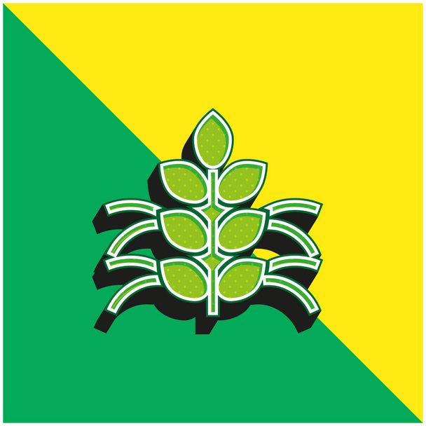 Γεωπονία Πράσινο και κίτρινο σύγχρονο 3d διάνυσμα εικονίδιο λογότυπο - Διάνυσμα, εικόνα