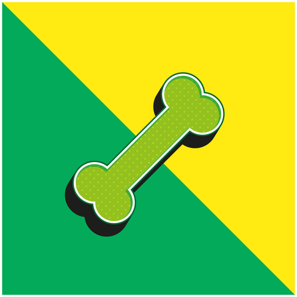 Kość Zielony i żółty nowoczesny ikona wektora 3D logo - Wektor, obraz