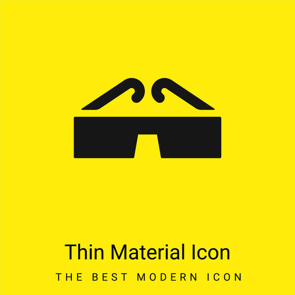 3D brýle minimální jasně žlutý materiál ikona - Vektor, obrázek