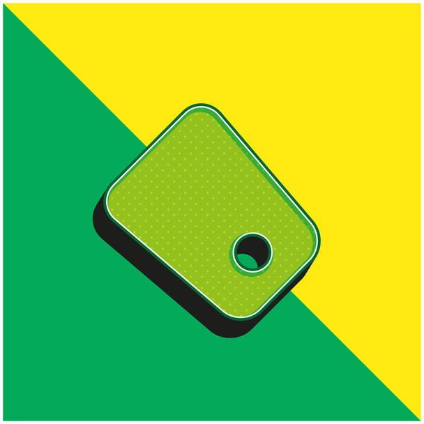 Black Tag Green and yellow modern 3d vector icon logo - Vector, Image