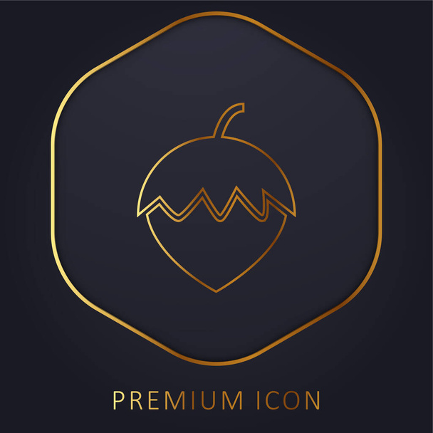 Acorn kultainen viiva palkkio logo tai kuvake - Vektori, kuva