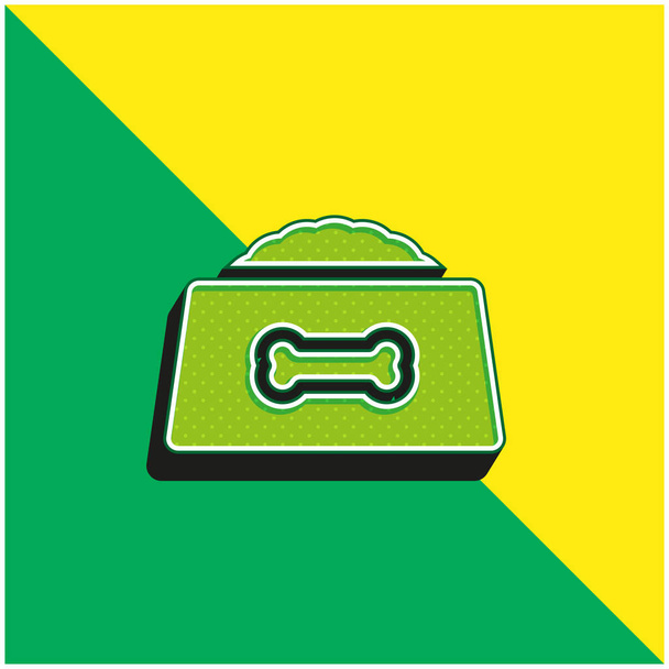 Bowl Πράσινο και κίτρινο σύγχρονο 3d διάνυσμα εικονίδιο λογότυπο - Διάνυσμα, εικόνα
