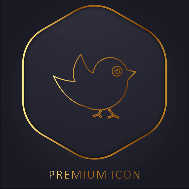 Black Bird golden line premium logo or icon - Vector, Image