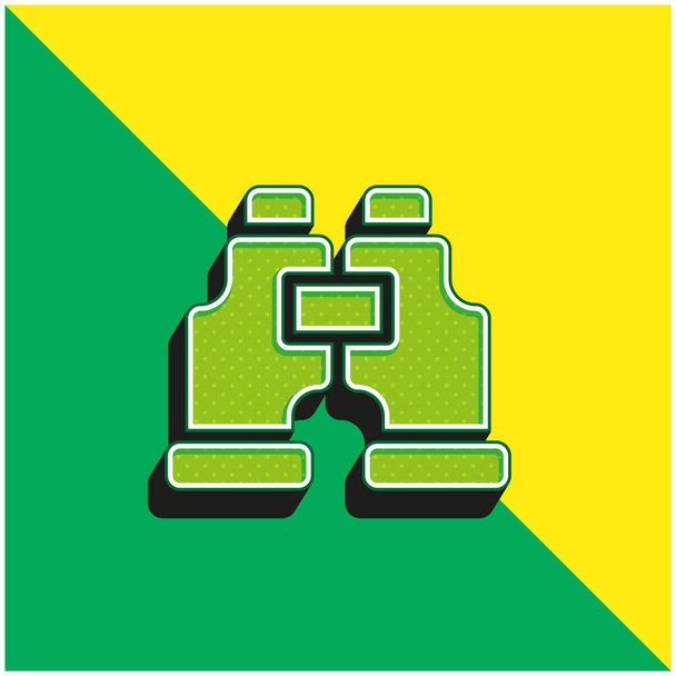 Távcső Zöld és sárga modern 3D vektor ikon logó - Vektor, kép