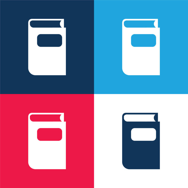 Book Gross Black Shape blue and red four color minimal icon set - Vector, Image