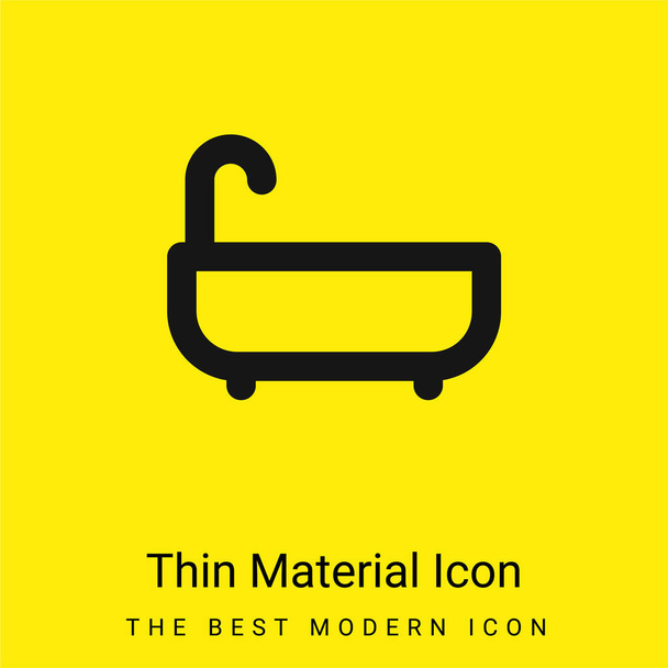 Bathtup mínimo icono de material amarillo brillante - Vector, Imagen