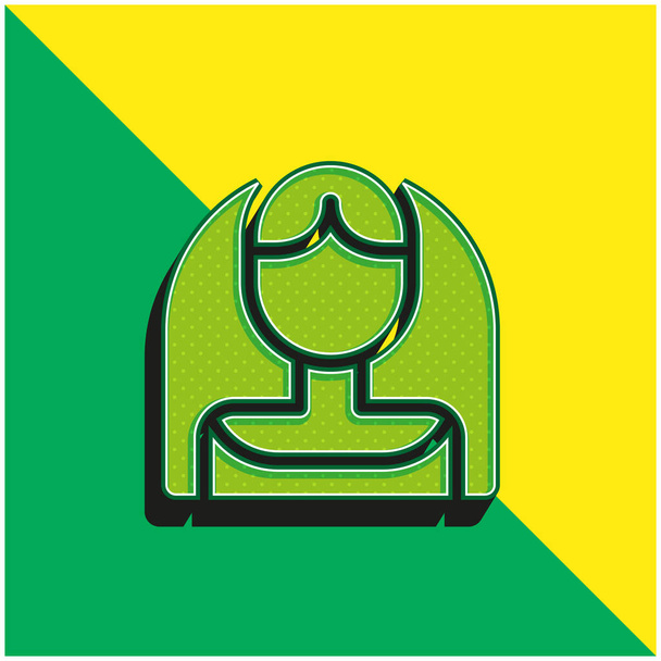 Sposa Logo icona vettoriale 3D moderna verde e gialla - Vettoriali, immagini