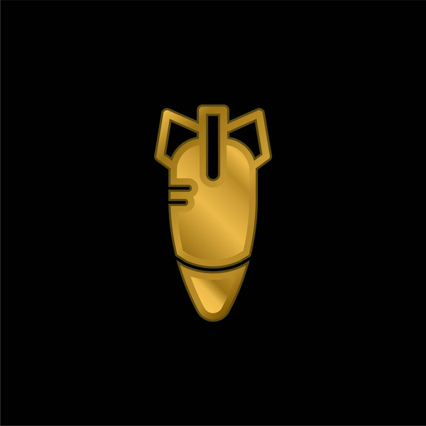 Bomba banhado a ouro ícone metálico ou vetor logotipo - Vetor, Imagem