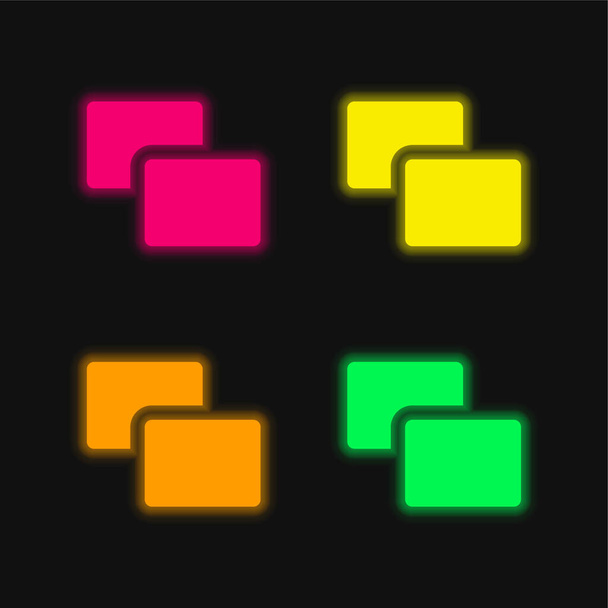 Sfondo quattro colori luminosi icona vettoriale al neon - Vettoriali, immagini