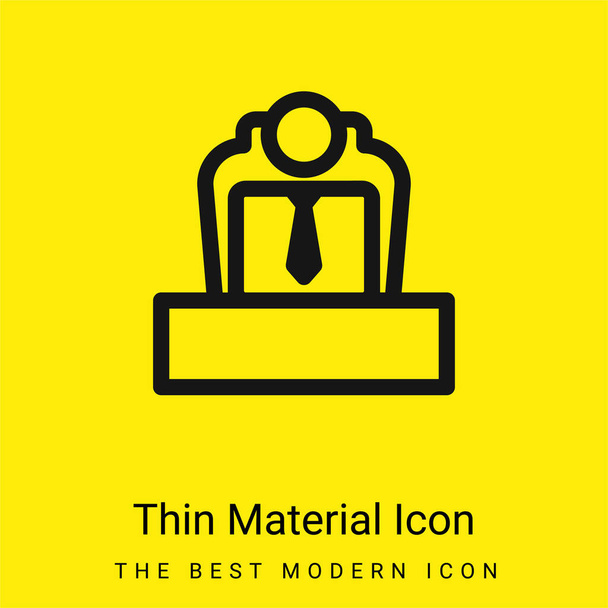 Boss minimal bright yellow material icon - Vector, Image