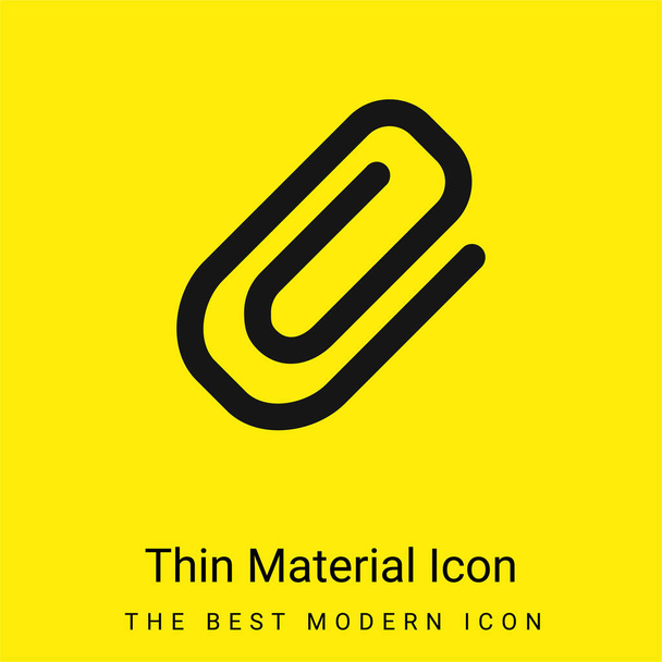 Attachment Diagonal Symbol Of A Paperclip minimal bright yellow material icon - Vector, Image