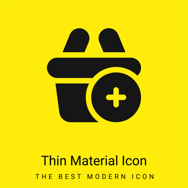 Añadir al carrito icono de material amarillo brillante mínimo - Vector, imagen