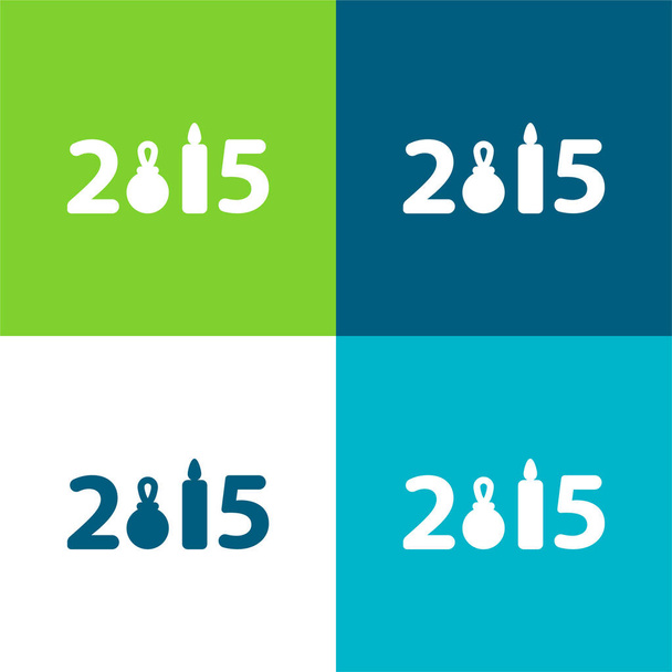2015 Flat four color minimal icon set - Vector, Image