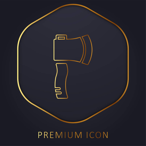 Axe linea dorata logo premium o icona - Vettoriali, immagini
