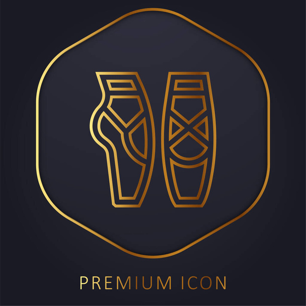 Ballet linha dourada logotipo premium ou ícone - Vetor, Imagem