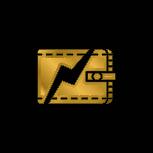 Bancarrota chapado en oro icono metálico o logo vector - Vector, Imagen