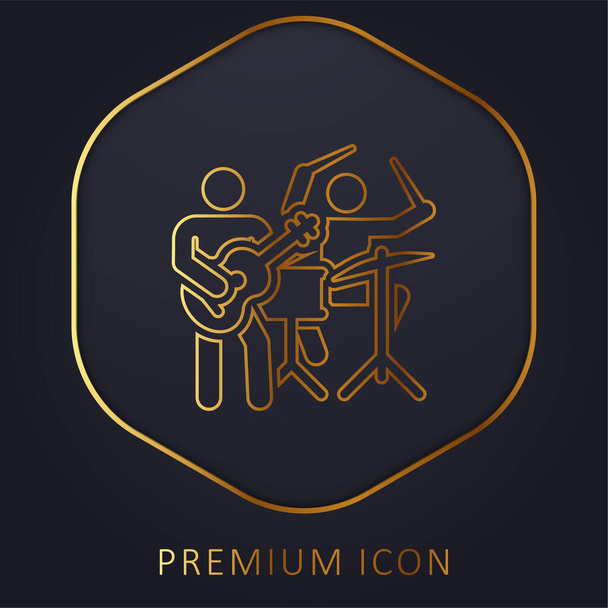 Banda de oro logotipo de línea premium o icono - Vector, Imagen