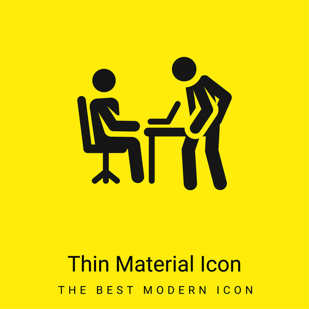 Anger minimal bright yellow material icon - Vector, Image
