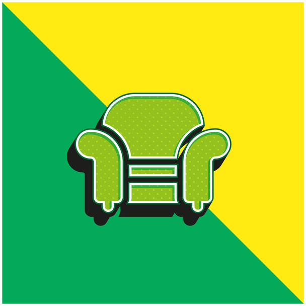 Sessel Grünes und gelbes modernes 3D-Vektor-Symbol-Logo - Vektor, Bild