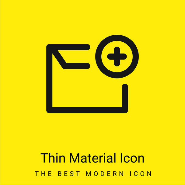 Añadir correo electrónico mínimo icono de material amarillo brillante - Vector, imagen
