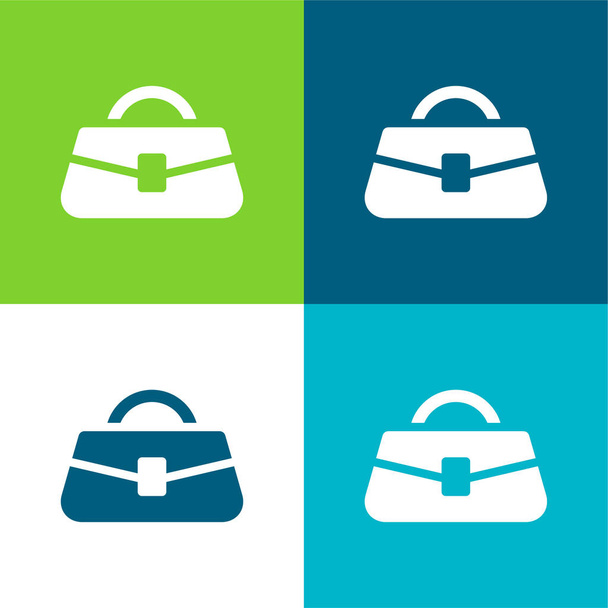 Táska Lakás négy szín minimális ikon készlet - Vektor, kép