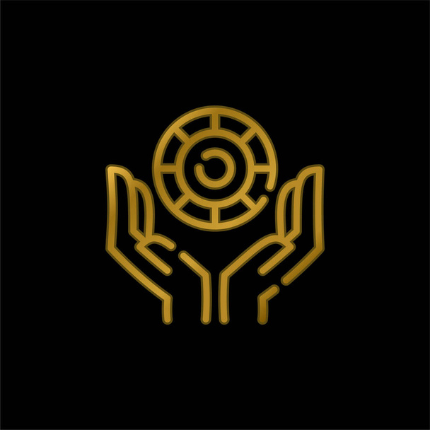Zakład złoty metaliczna ikona lub wektor logo - Wektor, obraz
