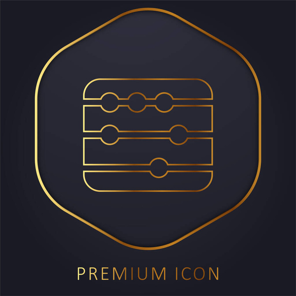 Abacus gouden lijn premium logo of pictogram - Vector, afbeelding