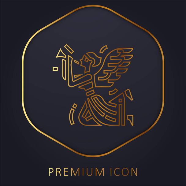 Angel golden line premium logo or icon - Vector, Image