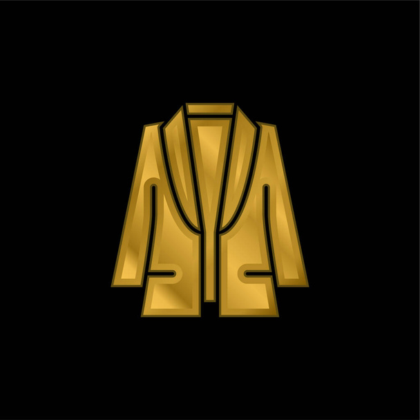 Blazer chapado en oro icono metálico o logo vector - Vector, imagen