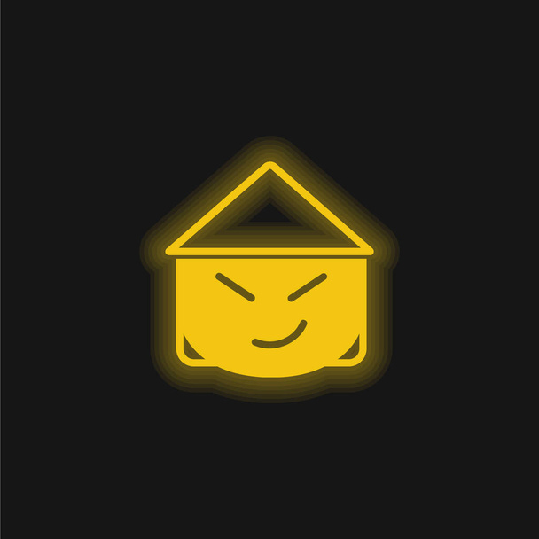 Aziatisch geel gloeiende neon icoon - Vector, afbeelding