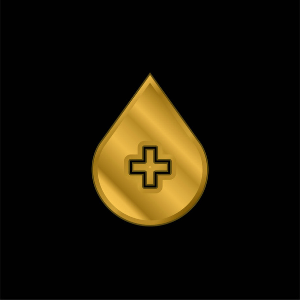 Kanlı altın kaplama metalik simge veya logo vektörü - Vektör, Görsel