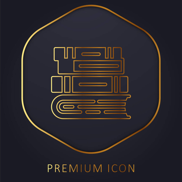 Boeken gouden lijn premium logo of pictogram - Vector, afbeelding