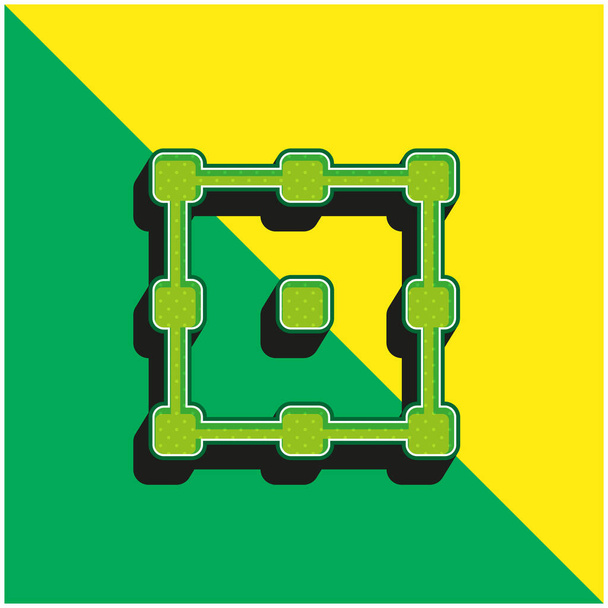 Allocation Green and yellow modern 3d vector icon logo - Vector, Image