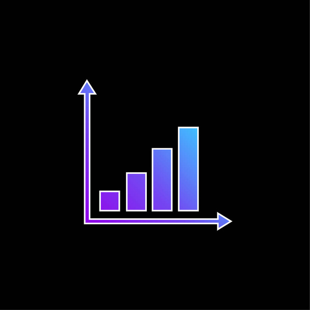 Bars Chart blue gradient vector icon - Vector, Image