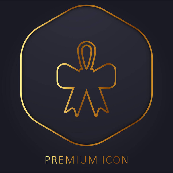 Bow ligne d'or logo premium ou icône - Vecteur, image