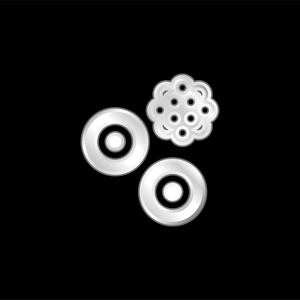 Blood Cells postříbřená kovová ikona - Vektor, obrázek