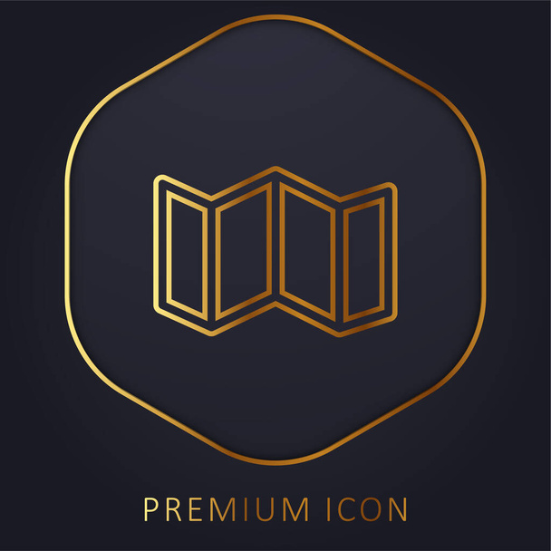 Große Karte Gefaltete goldene Linie Premium-Logo oder Symbol - Vektor, Bild