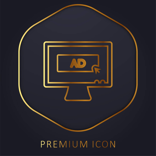 AD Media golden line premium logo or icon - Vector, Image