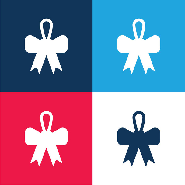 Arco azul y rojo conjunto de iconos mínimo de cuatro colores - Vector, Imagen