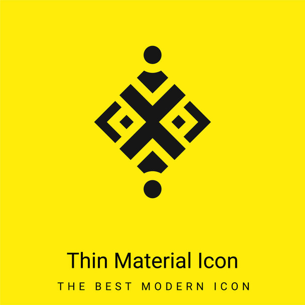 Absztrakt minimális világos sárga anyag ikon - Vektor, kép