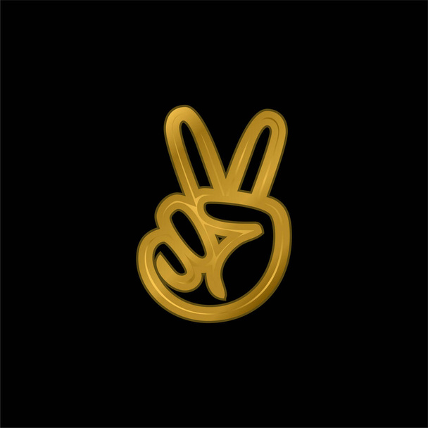 Angelist banhado a ouro ícone metálico ou vetor logotipo - Vetor, Imagem
