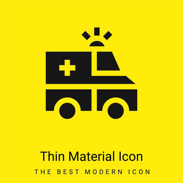 Ambulanssi minimaalinen kirkkaan keltainen materiaali kuvake - Vektori, kuva