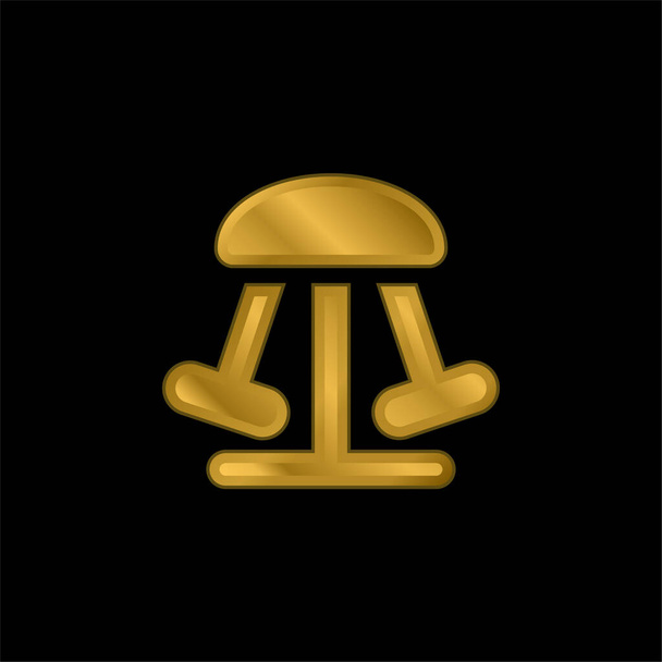 Parque de atracciones chapado en oro icono metálico o logo vector - Vector, imagen