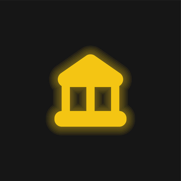 Τραπεζικά Οικονομικά κίτρινο λαμπερό νέον εικονίδιο - Διάνυσμα, εικόνα