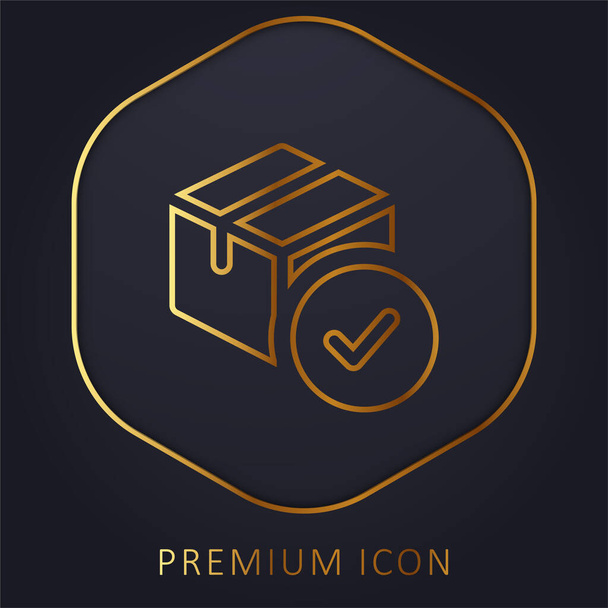 Jóváhagyás arany vonal prémium logó vagy ikon - Vektor, kép