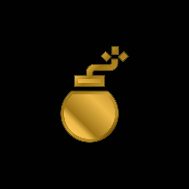 Bomb aranyozott fémbevonatú ikon vagy logó vektor - Vektor, kép