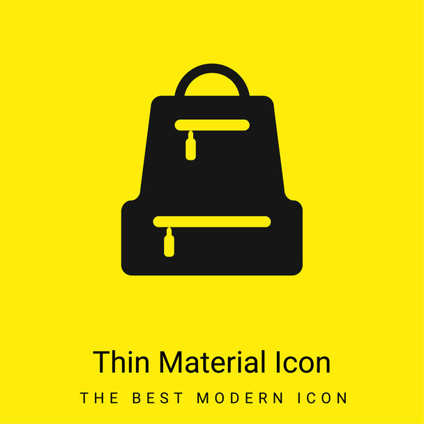 Bag Pack minimaal helder geel materiaal icoon - Vector, afbeelding