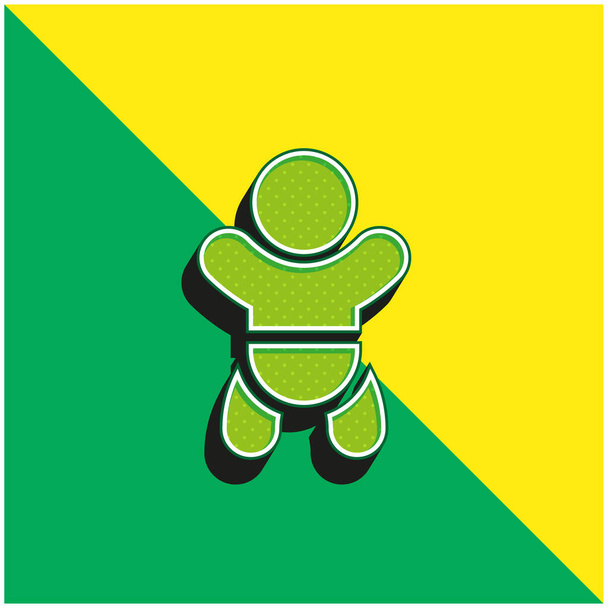 Дитина зелений і жовтий сучасний 3d векторний логотип ікони - Вектор, зображення