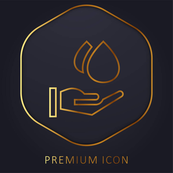 Logo o icona premium della linea dorata della donazione di sangue - Vettoriali, immagini
