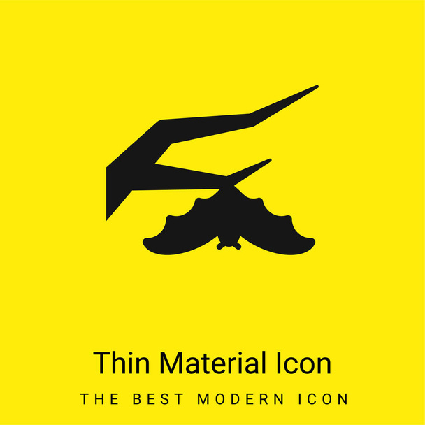 Branch Bat mínimo icono de material amarillo brillante - Vector, Imagen